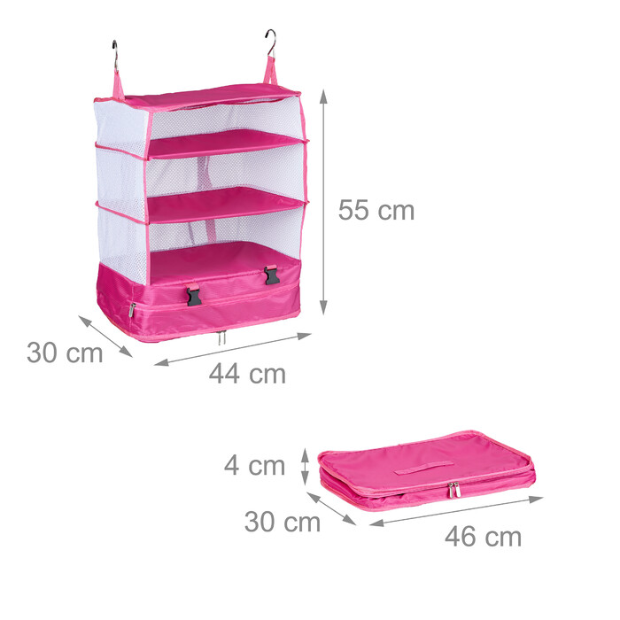 Relaxdays Hanging Travel Organizer with 4 Compartments
