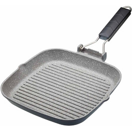 MasterClass Induction-Safe Non-Stick Grill Pan with Folding Handle, (8') (24 cm)