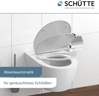 Слім сидіння для унітаза SCHÜTTE з мікроліфтом (Duroplast), швидкознімна кришка, витримує до 175 кг, чорний (сірий)