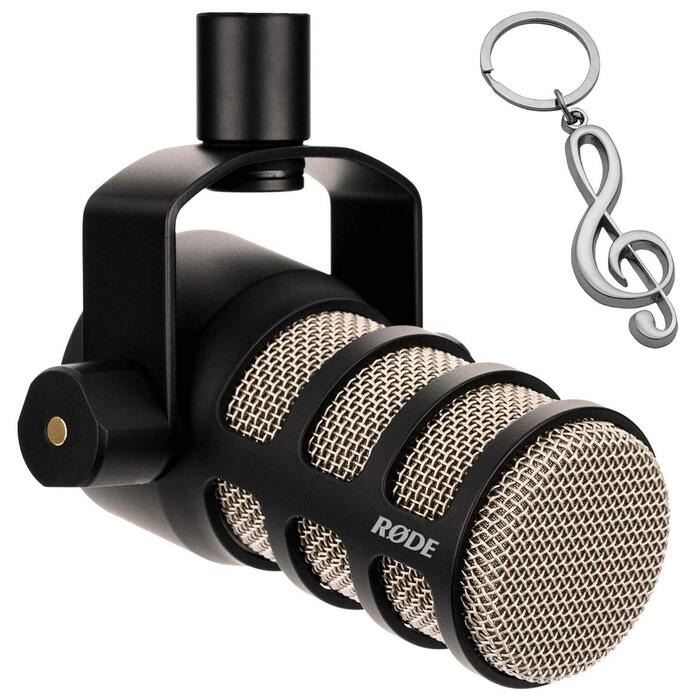 Rode PodMic Black – професійний подкаст-мікрофон + брелок-відкривачка Keepdrum (чорний)