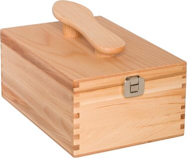 Redecker shoe polish box with a hinged lid made of beechwood