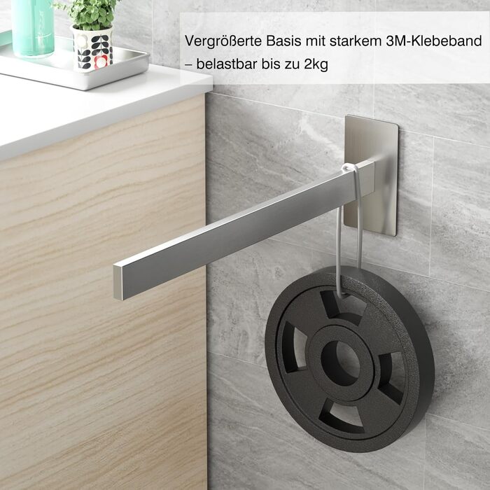 Тримач для рушників настінний без свердління, з нержавіючої сталі, подвійний, для ванної кімнати та кухні, сріблястий