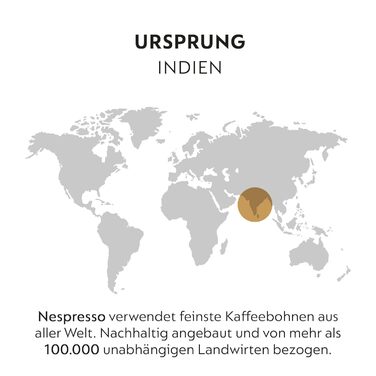 Кава Nespresso Original India: суміш Arabica та Robusta, темне обсмаження, 100 капсул