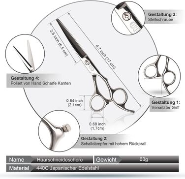 Професійний набір фенів CIICII: фен для волосся та фен для бороди (6,7 дюйми) для чоловіків, жінок та домашнього використання. Чорний та срібний