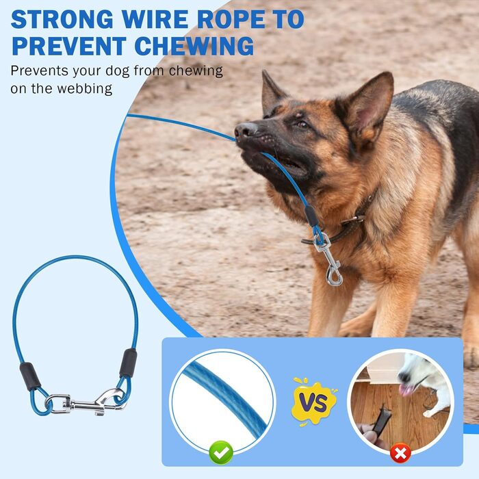 Рулетка для собак SCENEREAL: міцна, 7.9 м, для собак до 50 кг, з анти-гризучою ниткою та диспенсером для відходів (Блакитна)