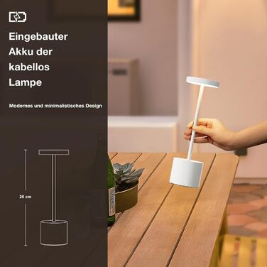 LED настільна лампа бездротова, акумуляторна, сенсорна, регульована яскравість, 3 режими кольору, для спальні, кафе, чорного кольору, 1 шт.