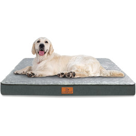 Orthopedic Dog Bed for Large Dogs, Waterproof Dog Cushion with Removable Washable Cover and Egg-Shaped Foam Filling, Breathable Dog Mat Dog Mattress, (L(90x60x8cm))