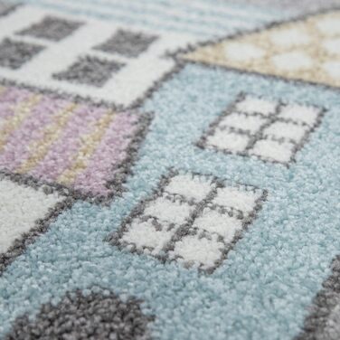 Paco Home Kids' Rug with Street Motif, Play Rug for Children's Room, in Green Grey, Size: 200x280 cm 200x280 cm Green