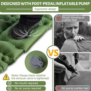Isomatte Self-Inflating Camping Mat for 2 People - Thick & Extended Sleeping Pad with Air Pump - Lightweight Travel Mat for Camping, Hiking, Beach