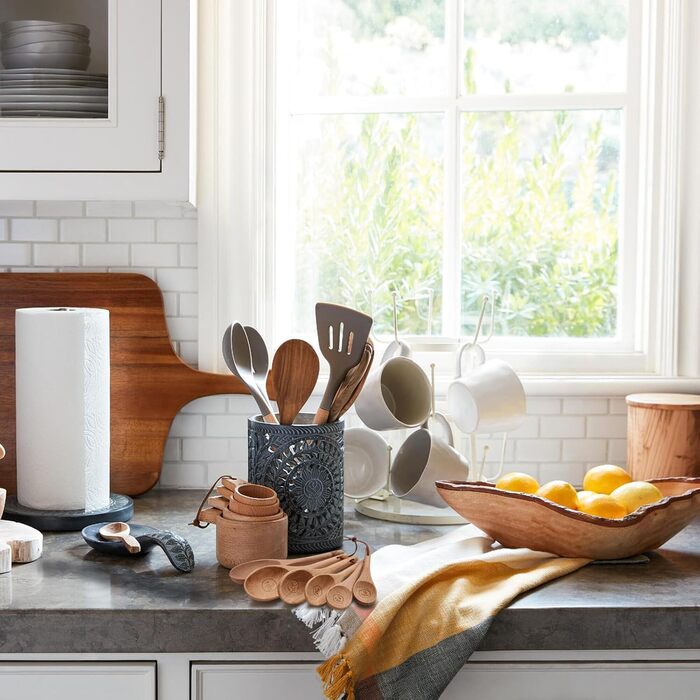 Набір мірних ложок та чашок з дерева, 10 шт. для випічки та приготування їжі, бук, ручна робота