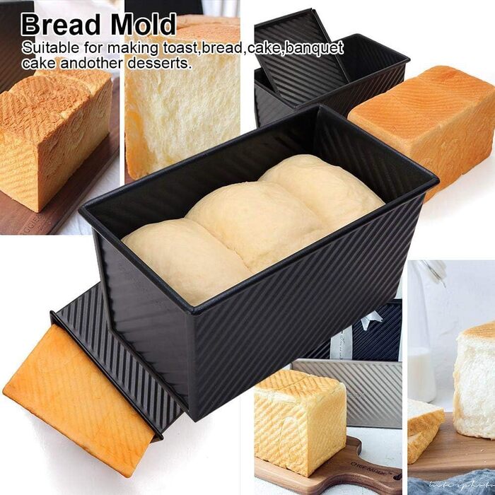 Laib Pfanne, Samfox Non-Stick Loaf Pan Toast Mold with Lid for Cake and Toast Making