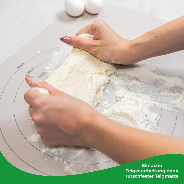Wundermix - WunderMat® Baking Mat for Baking (60x40cm) • Silicone Baking Mat • Silicone Dough Mat with Markings • Non-Slip Baking Mat • Non-Stick Dough Mat