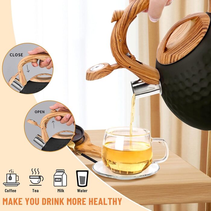 Чайник-свисток Teekessel з нержавіючої сталі, для всіх типів плит