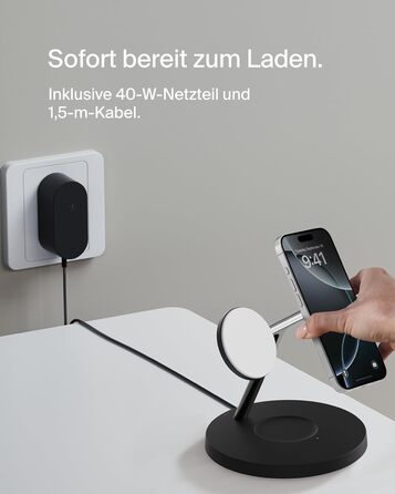 Belkin MagSafe 3-в-1 Бездротова Зарядка 15W для iPhone, Apple Watch та AirPods (Чорний)