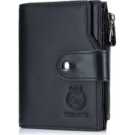 MsiDtsoy Leather Wallet for Men, with RFID Protection, Genuine Leather Wallet for Men, Wallet, Purse, Leather Wallet in Portrait Format, Vintage Genuine Leather Wallet with Gift Box