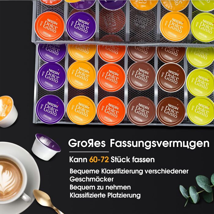 Підставка для капсул кави Masthome - 2 яруси, органайзер для Dolce Gusto (72 капсули)