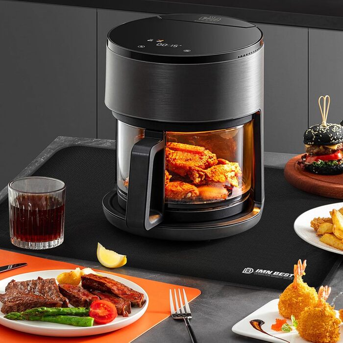 Термостійкий килимок для фритюрниці, захист робочої поверхні, силіконовий, чорний, 60*40 см (2 шт.)