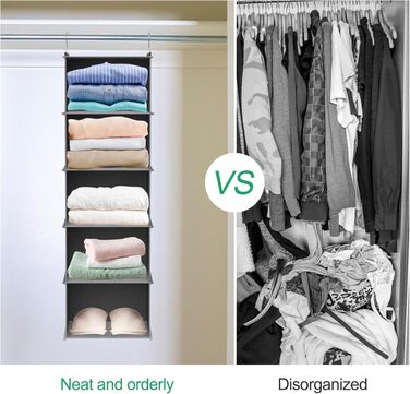 Настінна вішалка-органайзер з 5 відділеннями, складана, економна, для спальні, з 2 бічними кишенями