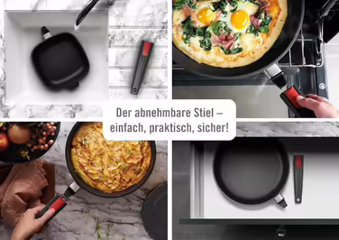 Woll Nowo Titanum High-Rim Frying Pan - Induction -, Ø 28 cm, 7 cm high, with detachable handle - Suitable for all types of stovetops, non-stick coating