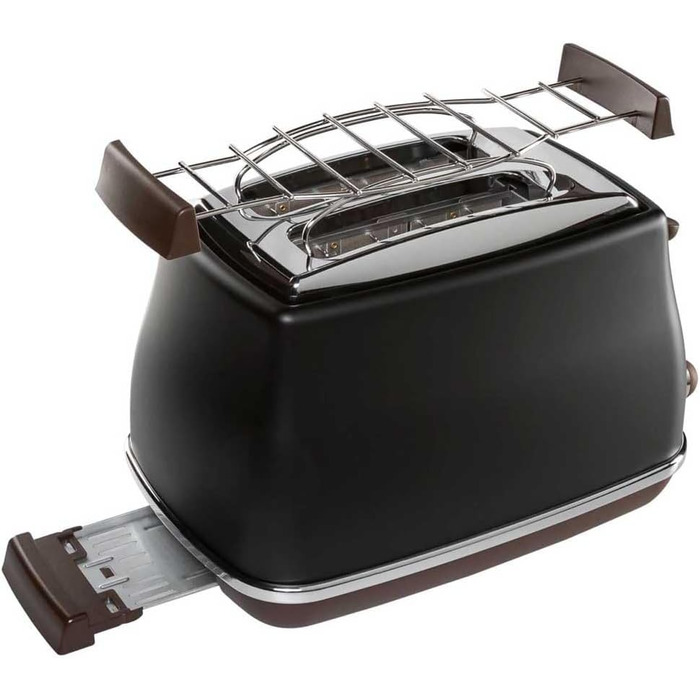 Тостер De'Longhi Icona Vintage CTOV 2103.GR з підставою для бургерів, 6 рівнів підсмажування, функція розморожування та підігріву, зелений, з нержавіючої сталі, ретро-дизайн