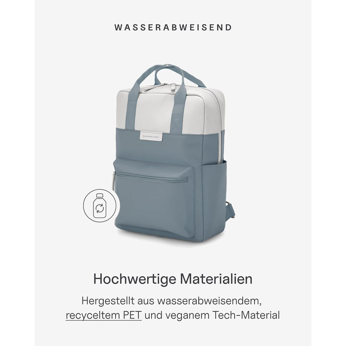 Kapten & Son Bergen Rucksack | Rucksack for Women & Men | Daypack | Carry-on Rucksack, Daypack | Water-resistant (Medium 11 L, Steel Blue Sprinkled)