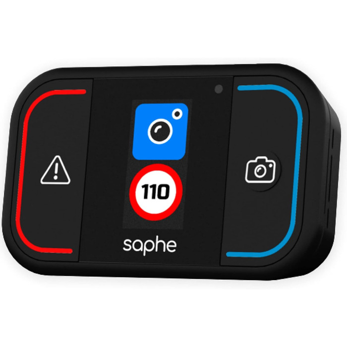 Радар-детектор Saphe Drive Mini для авто з кольоровим дисплеєм, попередження про радари та небезпеки, без абонплати, дані Blitzer.de