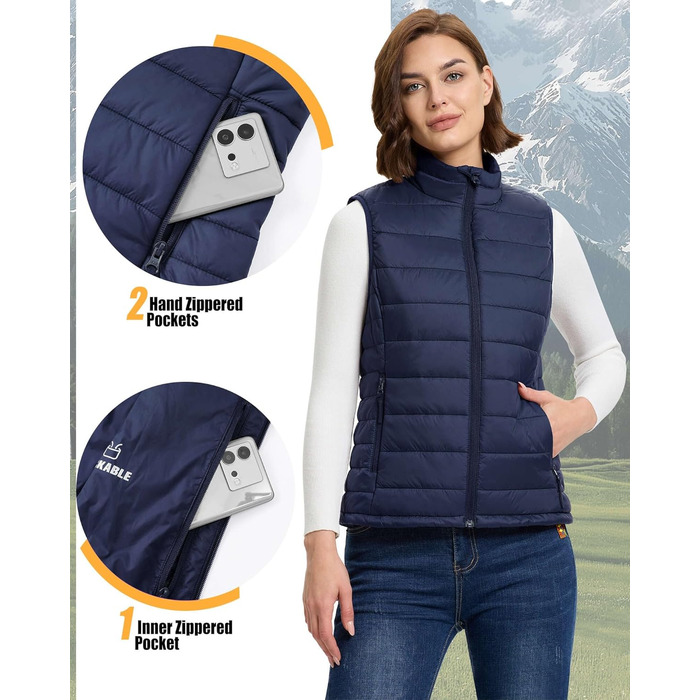 Жіноча степна жилетка Outdoor Ventures: тепла, для туризму та велоспорту, з капюшоном, темно-синя, розмір S