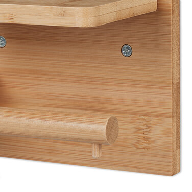 Relaxdays Bamboo Toilet Paper Holder with Storage Shelf