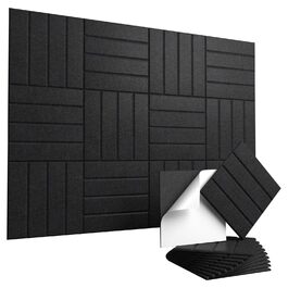 Акустичні панелі Vieshful самоклеючі, 30x30x1 см, звукопоглинаючі стінові панелі з фетру для студії, дому та офісу, чорний колір, 10 шт
