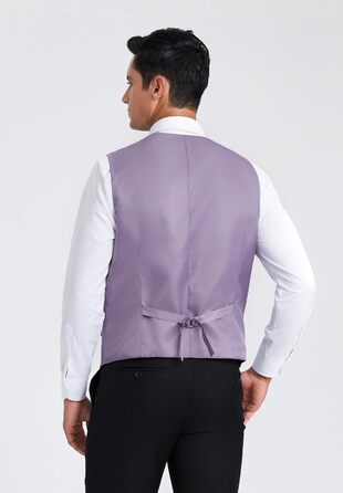 Елегантна жилетка для чоловіків HISDERN: весільна, класична, однотонна, для ділового стилю та вечірніх заходів (сіро-фіолетовий, 3XL)
