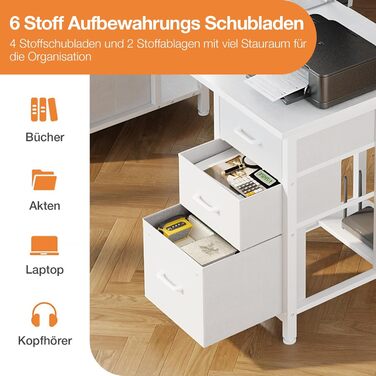 Комп'ютерний стіл Coleshome з 6 шухлядами 160x52 см, білий для дому та офісу