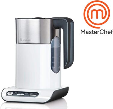 Bosch cordless kettle TWK8611P, automatic shut-off, overheat protection, temperature selection, keep-warm function, 1.5 L, 2400 W, white, single
