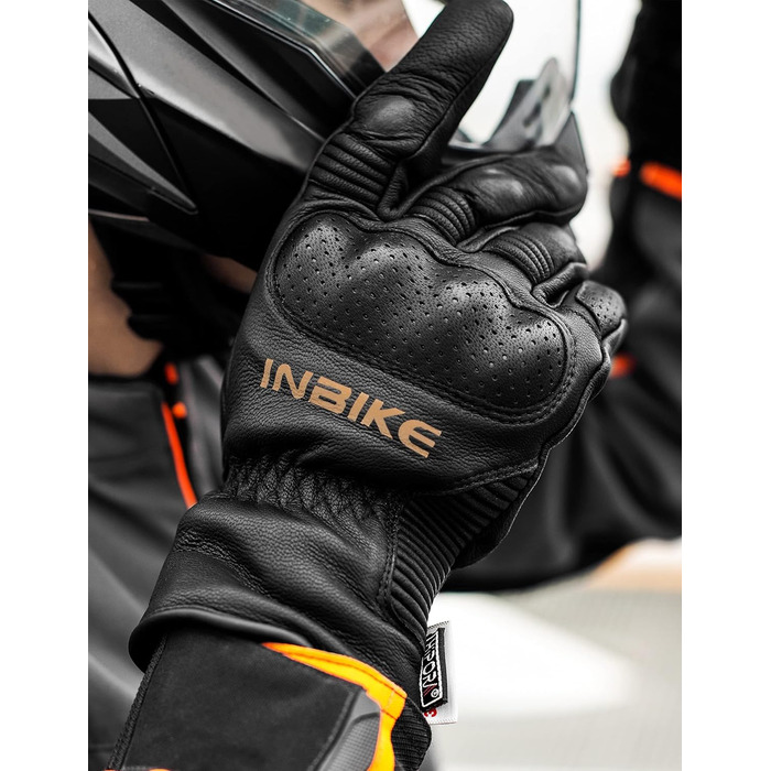Зимові мотоциклетні рукавички INBIKE з сертифікатом CE, 100% козячої шкіри, утеплені Thinsulate 250г/м², модель IM863