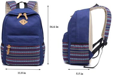 Жіночий/Дівчачий Рюкзак у Стилі Vintage з Смугами. Чорний рюкзак для підлітка, дівчини, студентки. З канвасу.