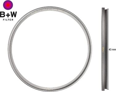 Фільтр захисний B&W 43mm T-Pro (Ультратонкий, MRC Nano) - Преміум якість