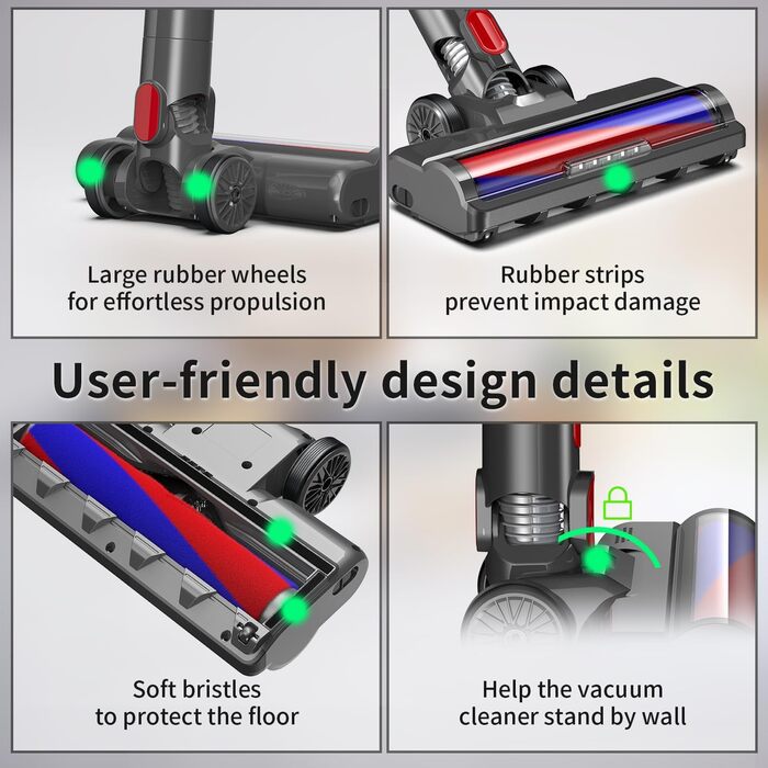 М'яка щітка-насадка для пилососів Dyson V7 V8 V10 V11 V15 - Оригінальна заміна, для твердих підлог (паркет, ламінат, плитка)