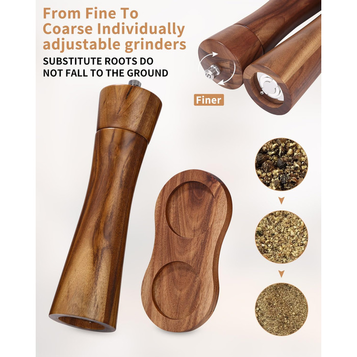 Набір з 2 мельниць для солі та перцю Peugeot з керамічним жорном, 21.5 см, масивне дерево