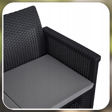 Комплект меблів для відпочинку MEBEL ELITE, техноротанг, чорний, 4 предмети