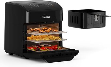 Міні-піч та аерофритюрниця Tristar 2-в-1, 12 л, 1800 Вт, BPA-free, 12 програм, з оглядовим вікном