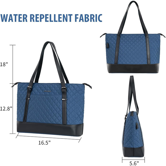 Сумка для ноутбука KROSER жіноча чорна елегантна 15.6