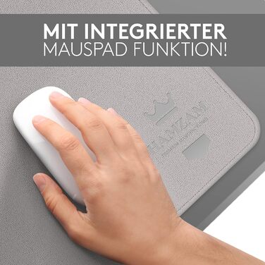 Підкладка під клавіатуру та мишу HAMZAM PU Leder 90x40 см - преміум якість, сірий колір