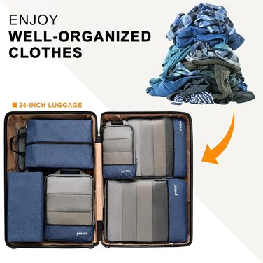 Набір компресійних валізних кубиків Prezon для організації багажу (4 шт., Marineblau)