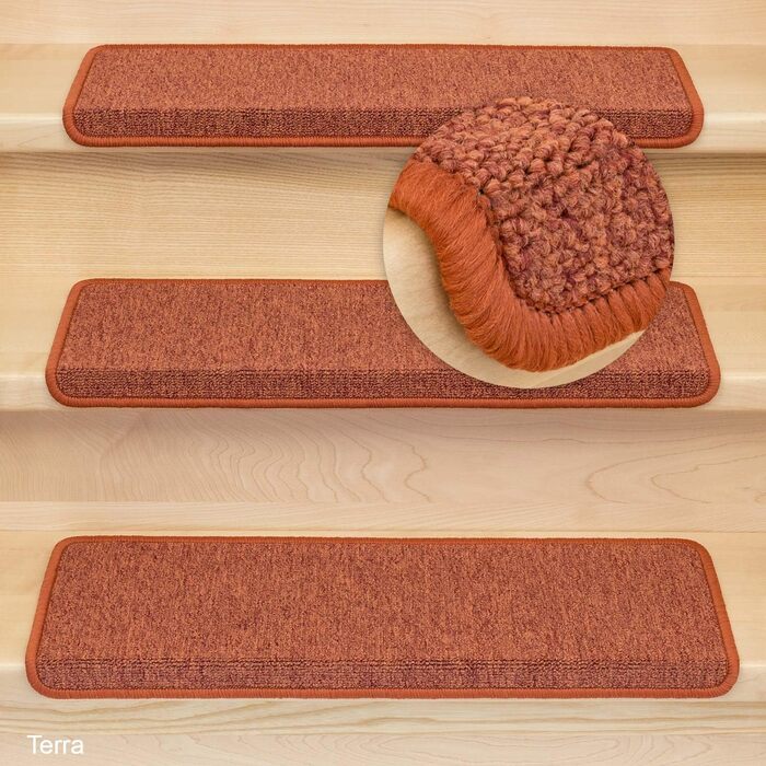 Ступінчасті килимки Kettelservice-Metzker Monza прямокутної форми - різні комплекти та кольори, Terra, 14 штук