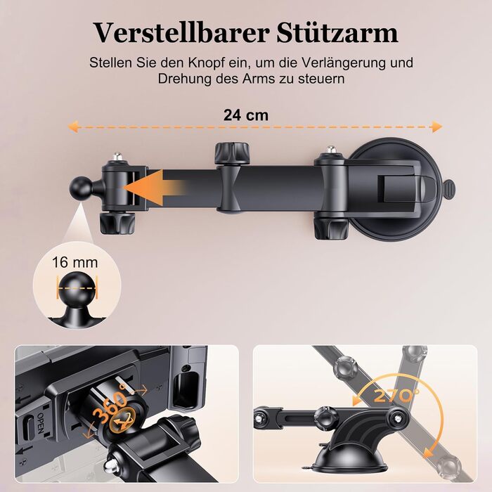 Тримач для планшета в авто OHLPRO: універсальний, для iPad, Galaxy Tab, Switch, 5-13 дюймів