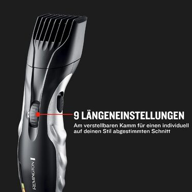 Триммер для бороди Remington MB320C Schwarz: професійний набір з керамічними лезами (0.4-18 мм), 9 налаштувань довжини, акумулятор/мережа, LED-індикатор