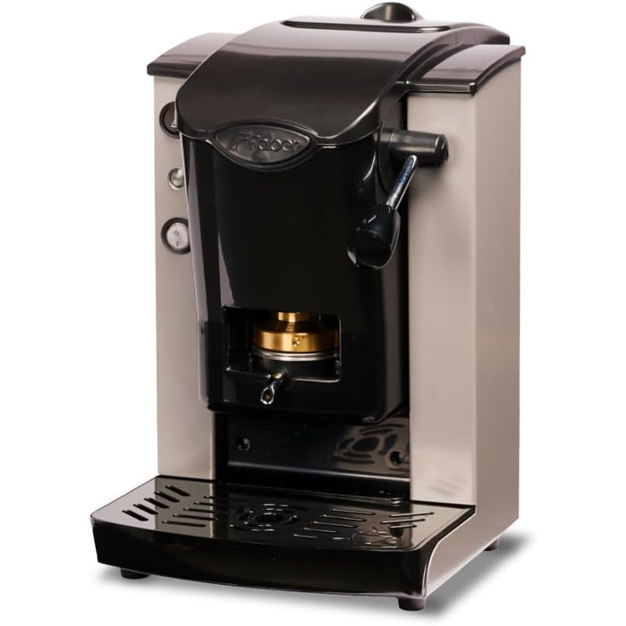 FABER COFFEE MACHINES | Slot Plast Model | POD Coffee Machine 44 mm | Adjustable Brass Pad Press (GRAY/BLACK)
