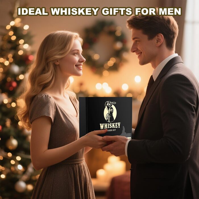 Електричний набір для копчення віскі Saturn - 6 дерев'яних чіпсів, 6 каменів для віскі, форма для льоду, перезаряджається, для бурбону, подарунок для батька, чоловіка, електричний дим для віскі + камені