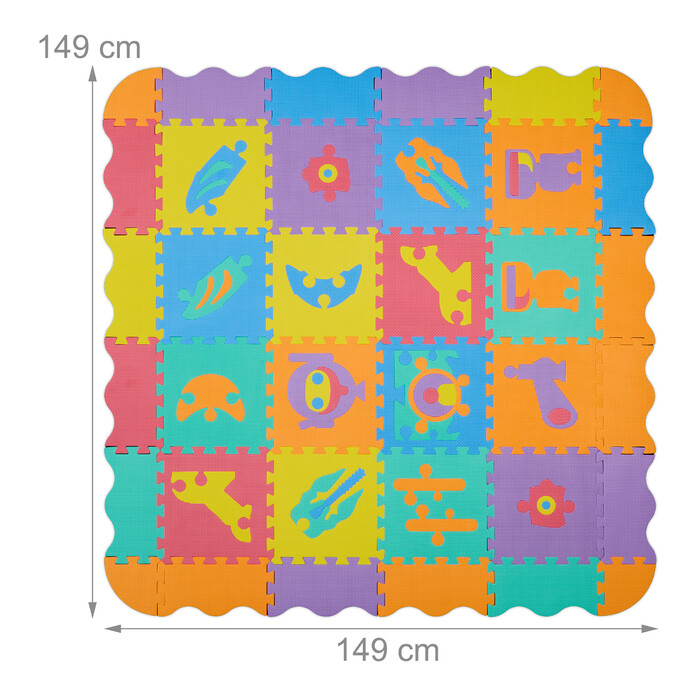 Relaxdays Puzzle Mat Robot Parts