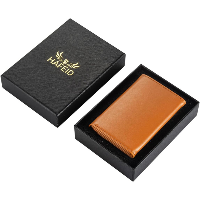 HAFEID Магнітний гаманець Slim з RFID захистом, монетницею та великим відділенням для купюр, картхолдер для кредитних карток, компактний портмоне для жінок і чоловіків, коричневий
