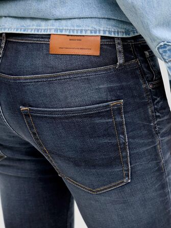 Джинси чоловічі JACK & JONES Slim Fit прямі, синій денім 34W/32L JJITIM JJORIGINAL AM 781 50SPS